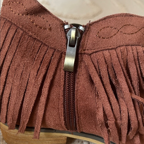 Fringed Suede Ankle Boots - Picture 3 of 5